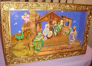 Christmas Nativity Scene Animated Motion Music Box Large