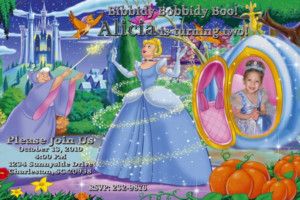 Cinderella Personalized Photo Birthday Party Invitation