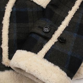 Burberry Prorsum $2495 Shearling FW11 Jacket 48 It New Plaid Wool 