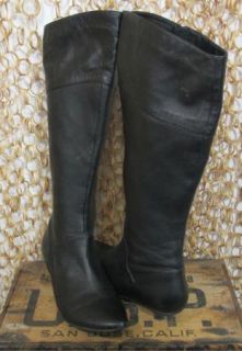 Chocolat Blu Black Soft Leather Kitten Heel Knee High Polly Boots 8 $ 