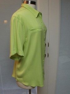 Christopher C J Banks 2X Short Sleeve Button Down Shirt Light Green 
