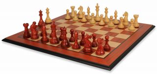 Fierce Knight Staunton Chess Set Package in African Padauk Boxwood 3 5 