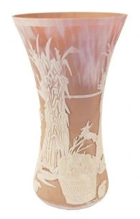 Fenton Kelsey McGregors Harvest Chocolate Cameo Vase