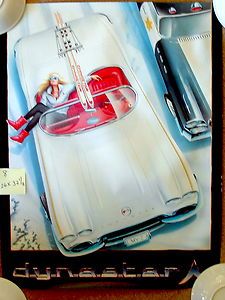 Vintage Dynastar Skis Chevrolet Corvet Skiing Poster