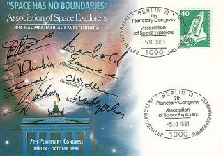 ASE congress card 1991 handsigned by 8 astronauts