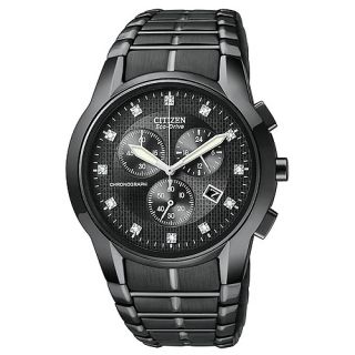 Citizen Chronograph Black Mens Wrist Watches AT2055 52g