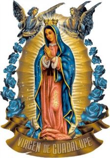 Virgen de Guadalupe w Angels Christian T Shirt Tee Hoodie Long Sleeve