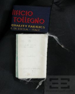 Cinzia Rocca Black Wool Chinchilla Fur Trim Side Tie 3 4 Coat Size 14