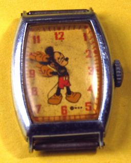 Mickey Mouse Watch Antique Circa 1940 50 U s Time No Band