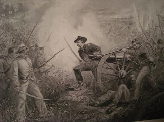 Battle of Chickamauga 1864 Litho from Original Painting Civil War