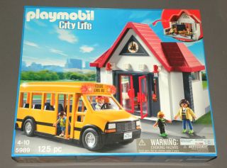 Playmobil City Life 5989 Construction Toy Set School Bus School