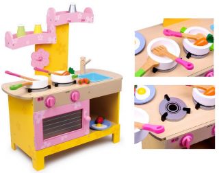 Wooden Play Kitchen Childrens Market Food Accessory Toys Shop Oven