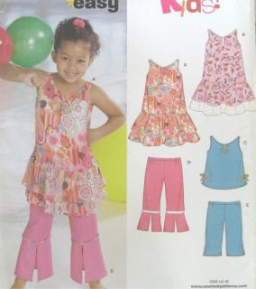 Childs Dress Top Pants Sewing Pattern Ruffle Flounce New Look 6612