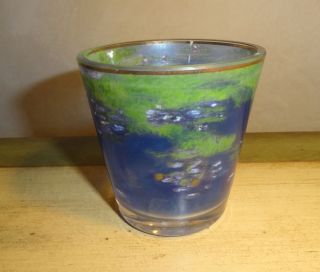 CLAUDE MONET HANDMADE PAINTED GLASS by GOEBEL NYMPHEAS at GIVERNY 24 K
