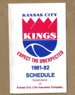  Kings NBA Basketball Schedule Vintage Old Cincinnati Royals