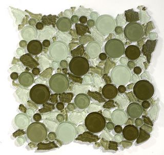  Glass Mosaic Tile Circle Forrest