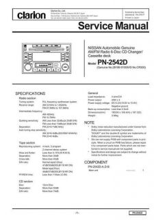 Clarion PN2542D Nissan Service Manual