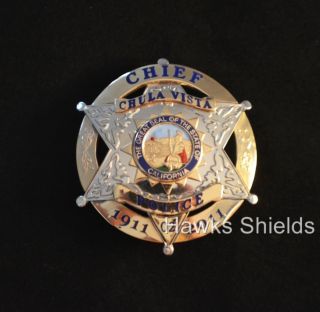 Obsolete Chula Vista California Centennial Police Badge
