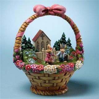  Creek Easter Basket Bunny Church Diorama Figurine 4020612