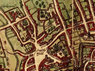 1572 London City Wall Map Antique Reproduction Poster