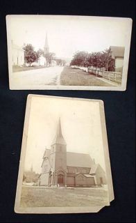 Antique Photo United Church Street View Nova Scotia LG Swain