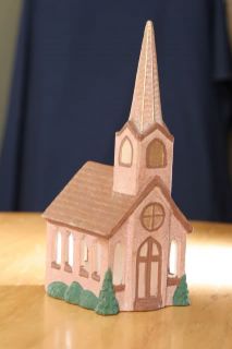 Holiday Ornament Hand Painted Ceramic Church Chapel