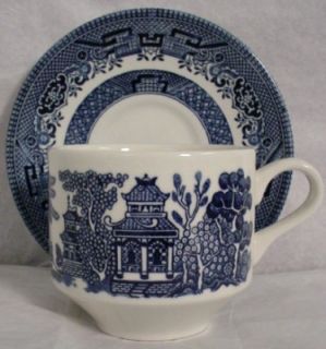 Churchill China Blue Willow pttrn Large Cup Saucer