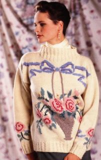 Wallpaper Intarsia Ladies Sweater Knitting Pattern Instructions