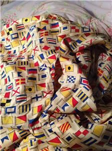Vintage 1950s 50s Claire McCardell Novelty Nautical Flag Print Silk