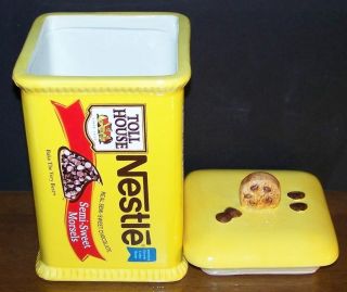  Ceramic Collectible Chocolate Chip Recipe Cookie Jar with Lid