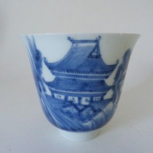 18th Century Chinese Blue White Fine Porcelain Beaker Yongzheng