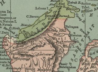  Map Authentic 1883 States Ports Cities Topog Tasmania Inset