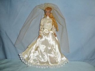 VINTAGE MIDGE BRIDE DOLL1962 BARBIE 1958 # 11 MARKED, DRESSED IN GOWN