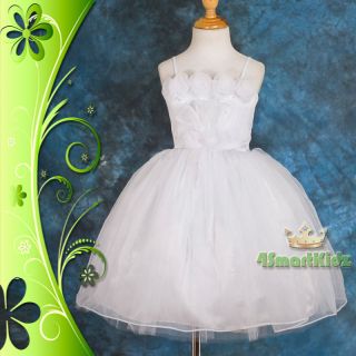 CLEARANCE SALE White Wedding Flower Girl Flowergirl Party Dress Size 6