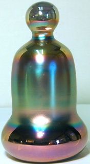 St Clair Iridescent Art Glass Bell Shaped Paperweight Made in The USA