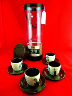 Cafe Claire Espresso Tower Gift Set Cups Saucers Roast Coffee Artsy