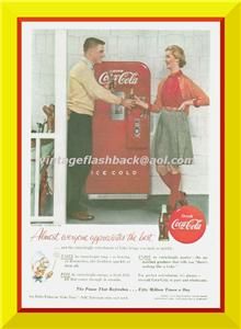  Clubs 1955 Coke Machine Coca Cola Ad Clare Potter Girl Boy RARE