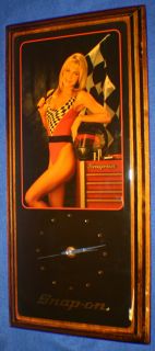  80 s snap on girlie garage wall clock racing this clock is in good