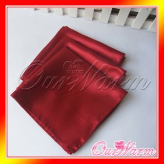 12 Crimson 12 Square Satin Cloth Napkin or Handkerchief Multi Purpose