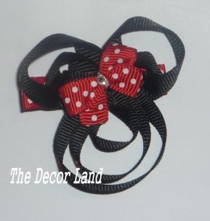  Sculptured Minnie Mouse Black Ribbon Hairclip Girls Hair clip clippie