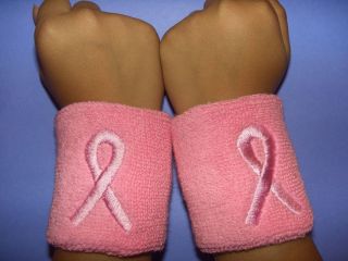  Cancer Awareness Sports Cotton Terry Cloth Wristbands 12 Pieces