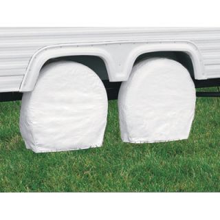 Classic RV Wheel & Tire Storage Covers White Fits 26 3/4in  29in Dia