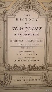 Tom Jones   Henry Fielding   Limited Editions Club   SIGNED
