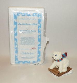 Vintage Brrtown Slide Figurine Polar Bear on Sled COA Hamilton