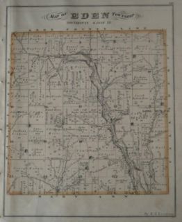  1875 HOPEWELL INDIAN MOUNDS Map Licking County Coal Mines Gratiot Ohio