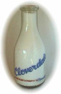 TRPQ Cloverdale Dairy North Dakota Two Color Quart Milk Bottle