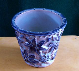 Dissing Keramik Hovedgaard Denmark Pottery Blue Flowered Relief Design