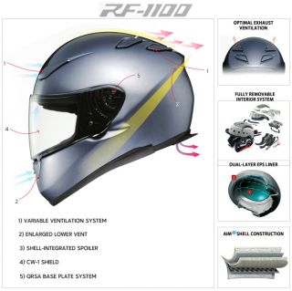 DAILY SALE ~ SHOEI RF 1100 Chroma TC 1 Motorcycle Racing Helmet SNELL