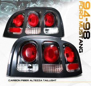 Ford Mustang Carbon Tail Light Lamp Pair 94 95 96 97 98