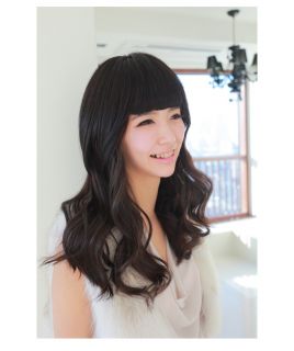 Top Cover Clip in on Bangs Full Straight Fringes Side Long Extensions